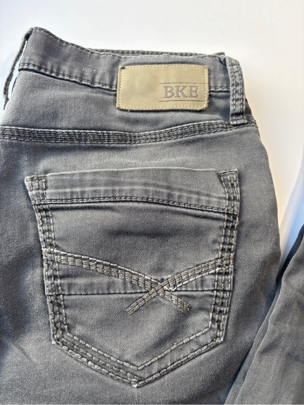 Mens 29R BKE Jake Straight Leg Jeans Mens Gray Wash Stretch Denim